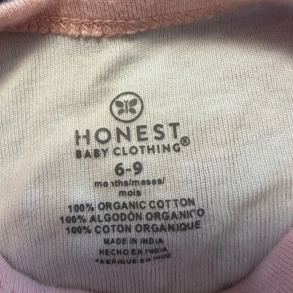 Honest Baby Pink and White Baby Onesie